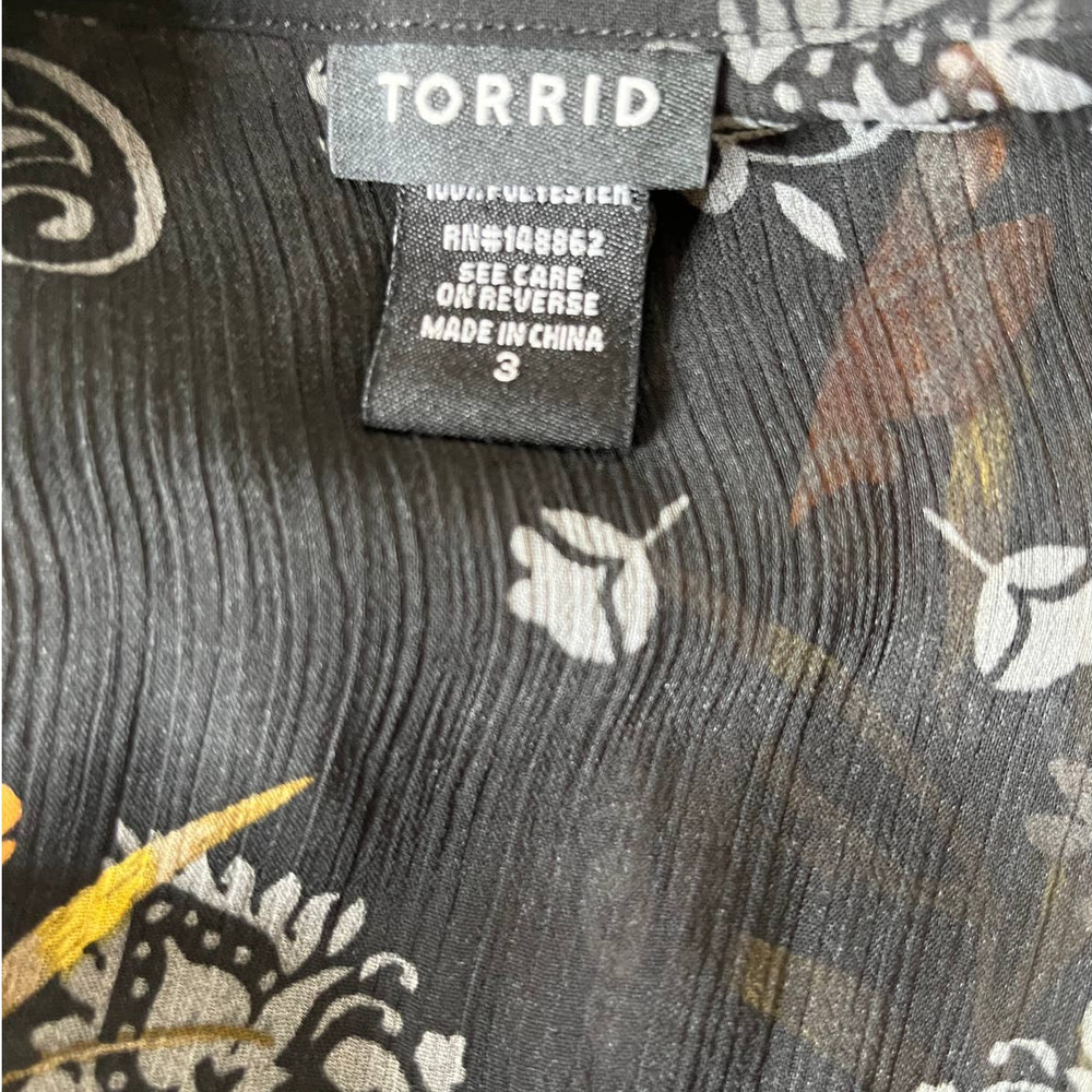 SOLD>>>>Torrid Kaftan Cover Up Sheer Floral - Picture 6 of 6